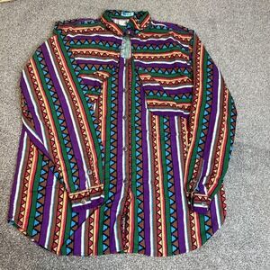 Vintage Arroyo Shirt Mens Large Southwestern‎ Stripe Button Up 90s